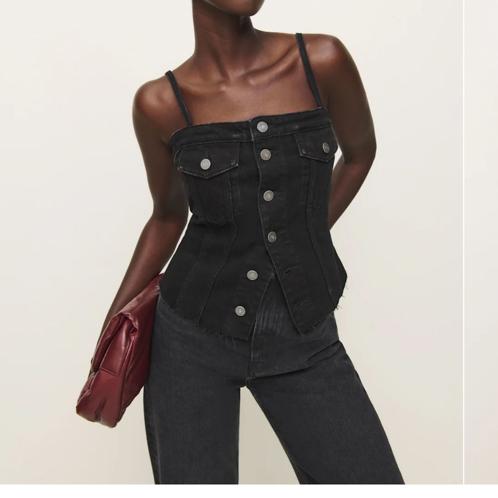Reformation Coco denim bustier top